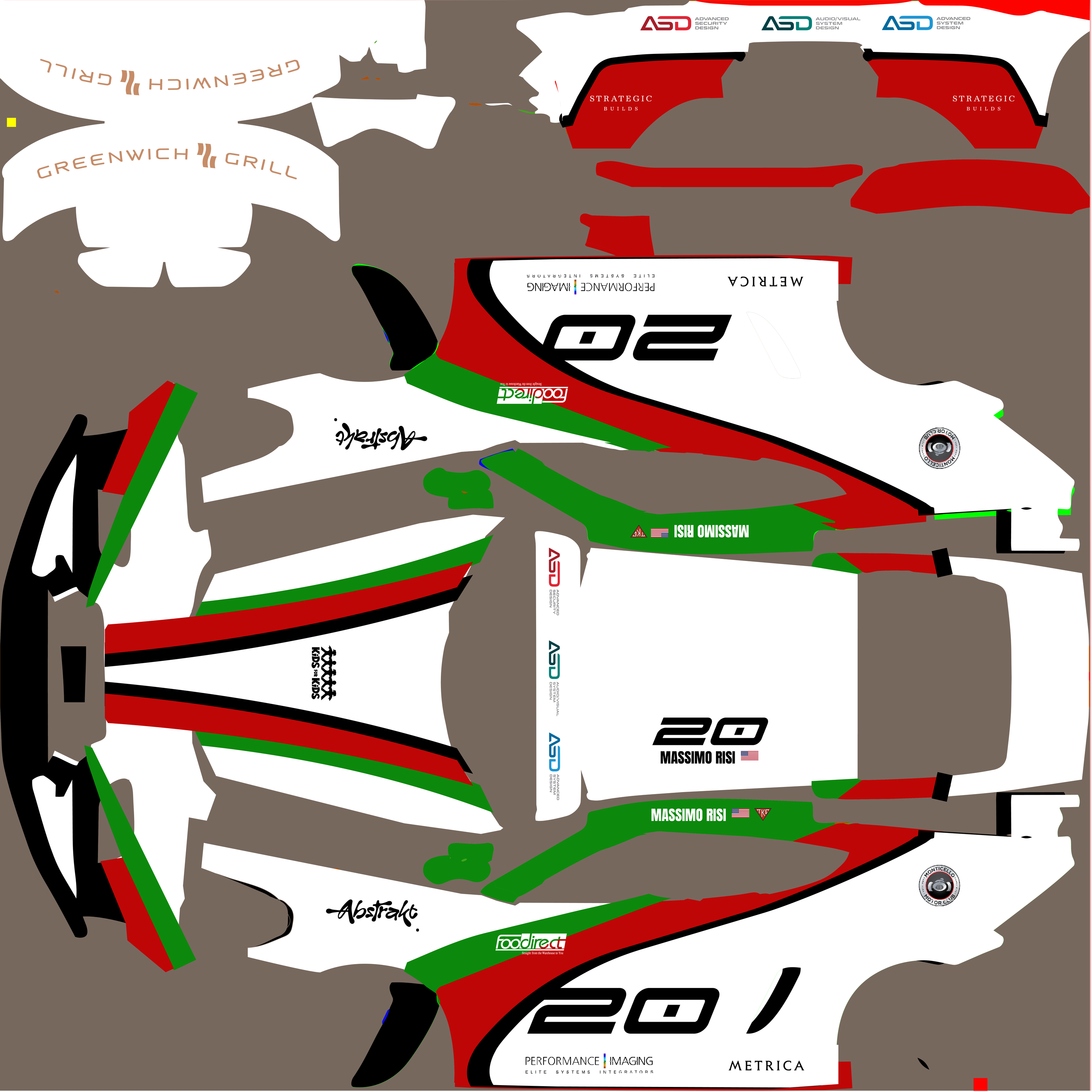 Porsche 718 Cayman GT4 Full 2D Production Wrap Blueprint
