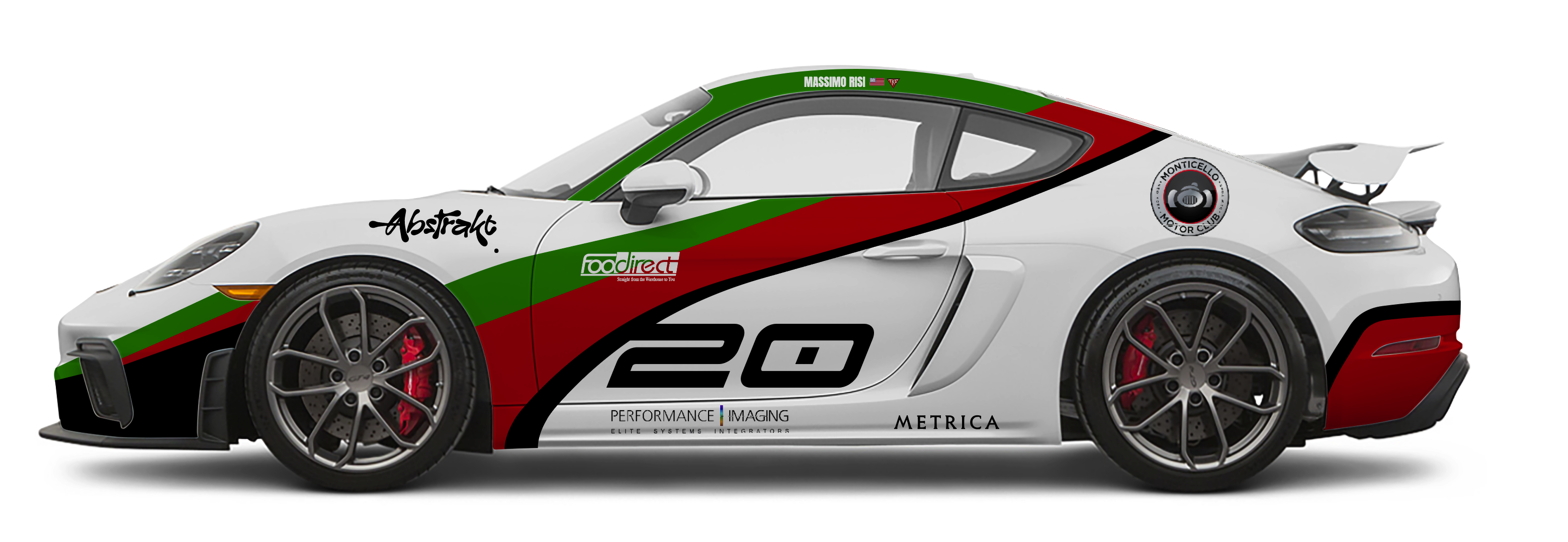 Porsche 718 Cayman GT4 Driver Side Profile Blueprint