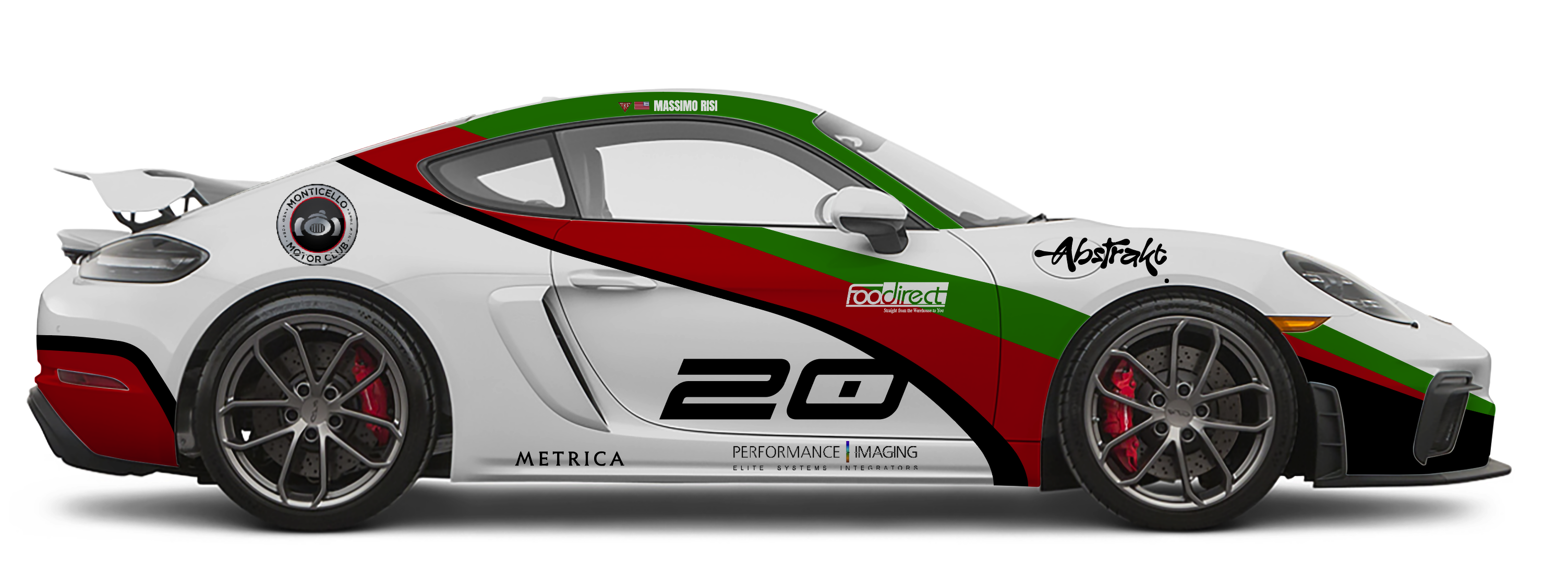 Porsche 718 Cayman GT4 Passenger Side Profile Blueprint