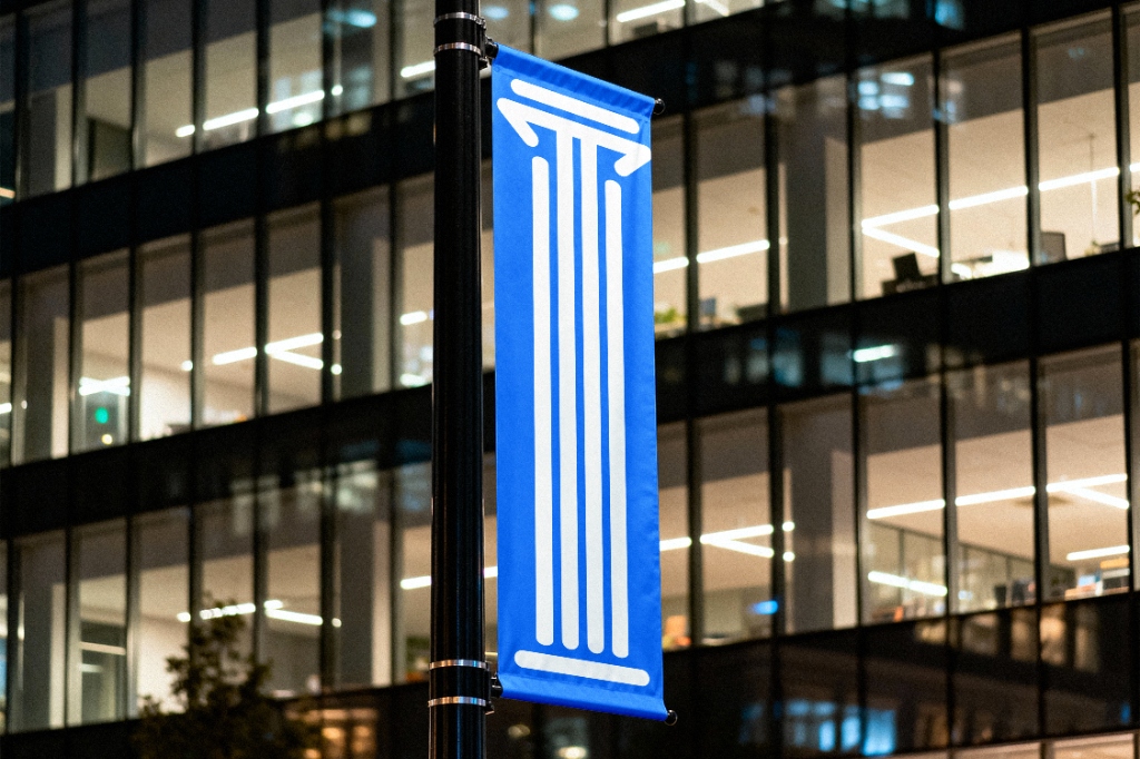 Toga Streetlamp Vertical Banner Architectural Mockup