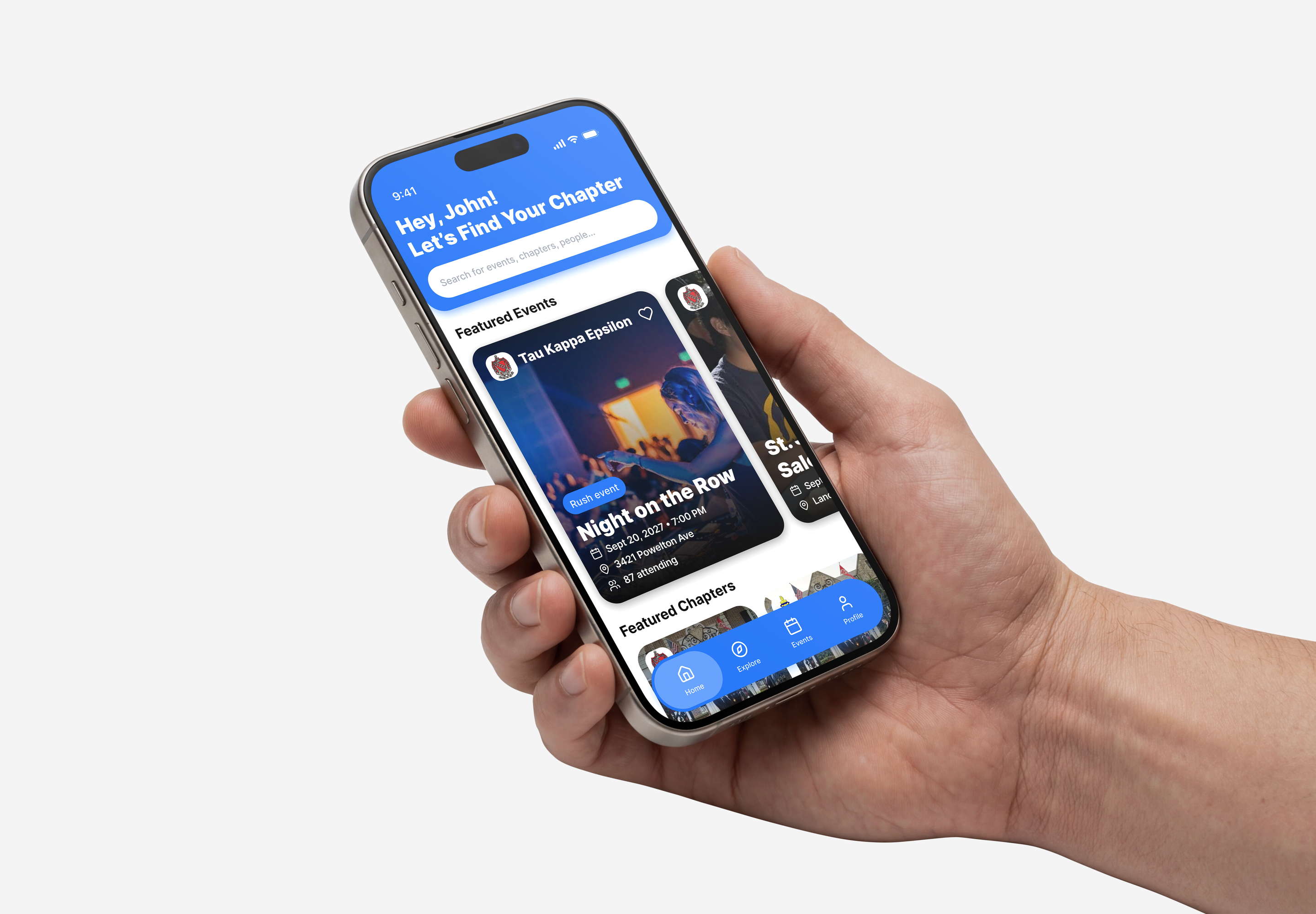 Toga mobile app in-hand mockup